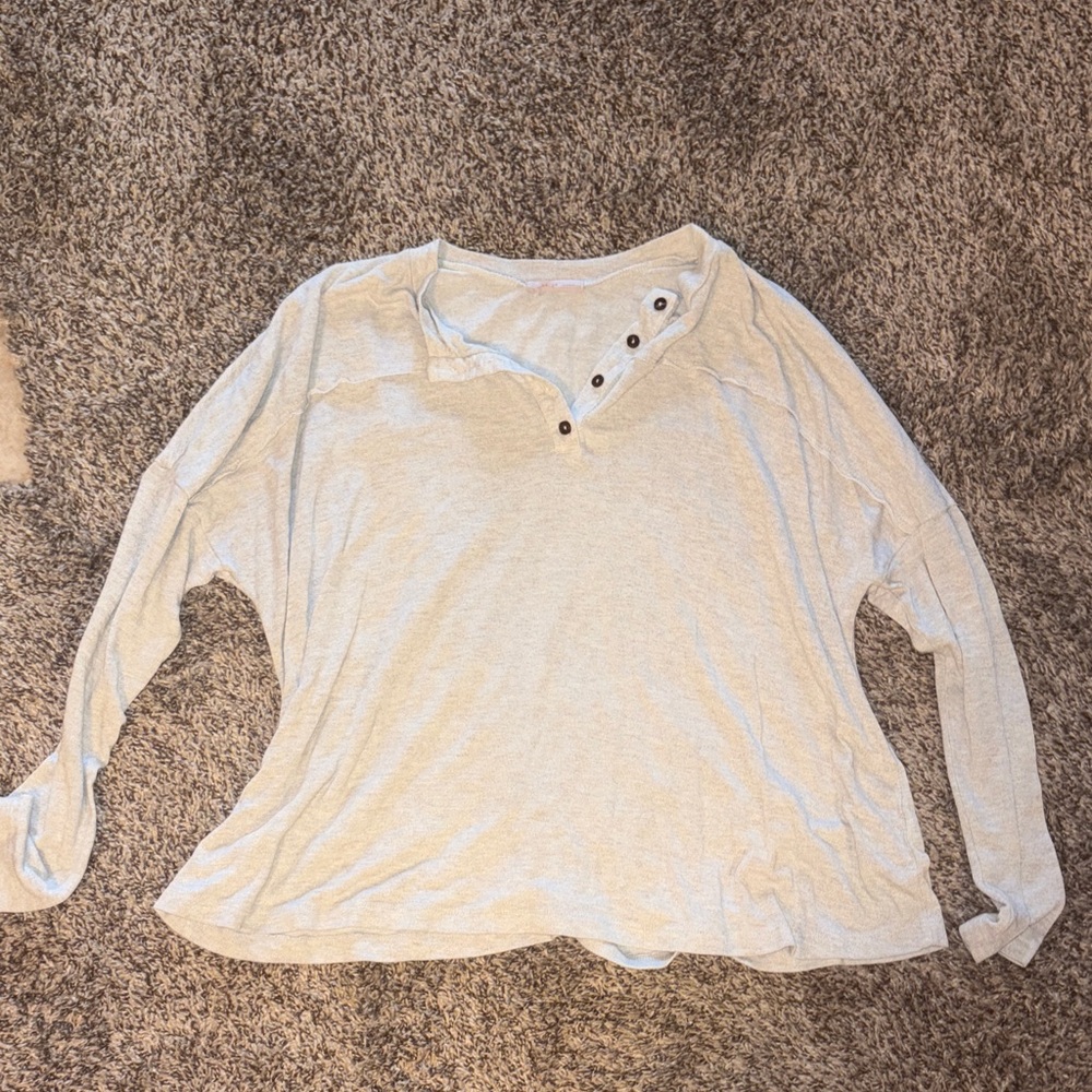 Ces Femme Light Cream Button-Detail Blouse